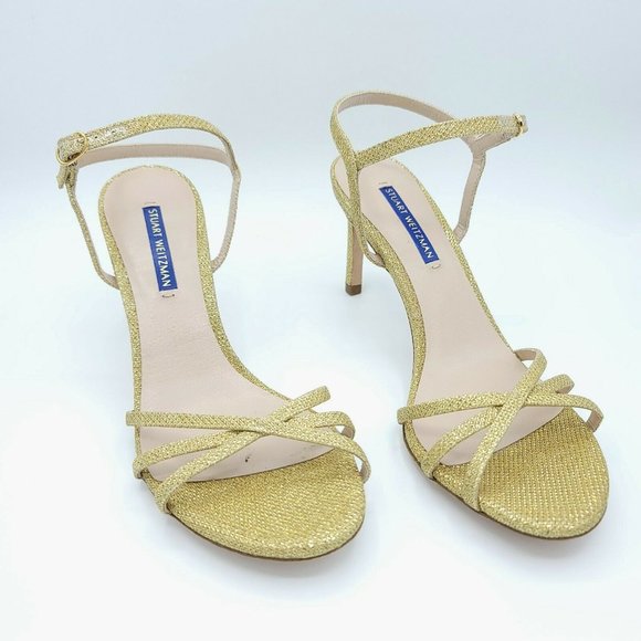 Stuart Weitzman Shoes - Stuart Weitzman Crisscross Metallic Glitter Sandal